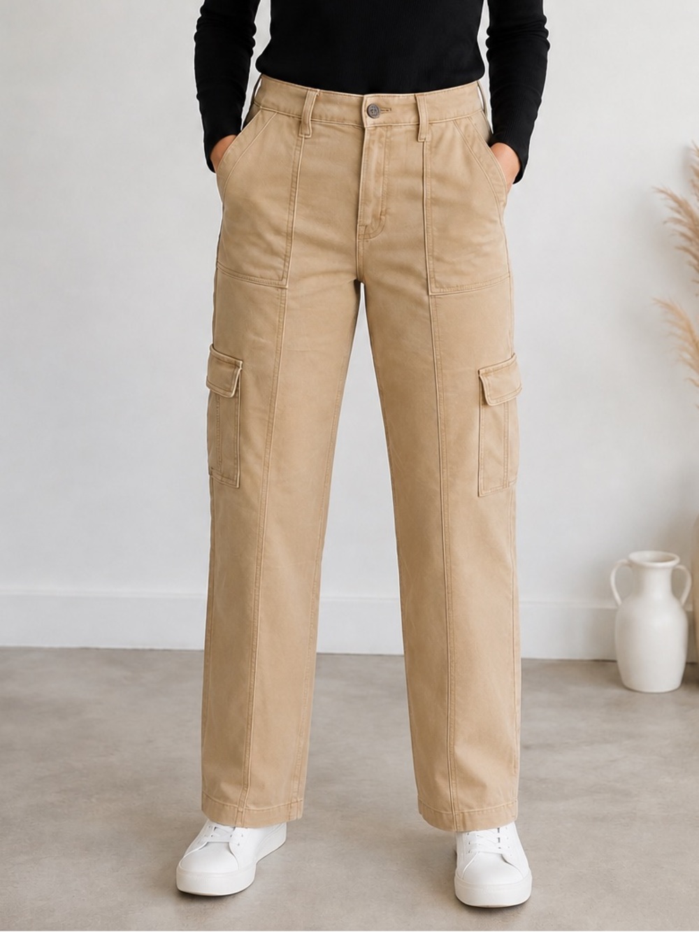 Hidden Jeans Los Angeles Size 30 Khaki Utility Cargo Straight Leg Pants
